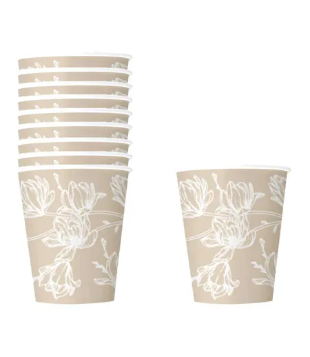 Lot de 10 Gobelets en Carton Cerisier 23cl Lin