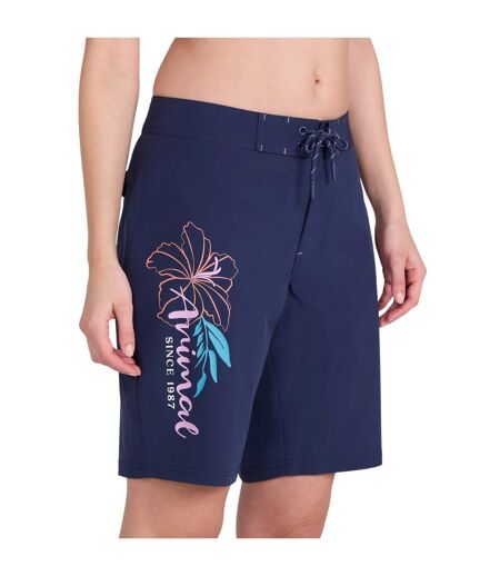Boardshort Motif/style Floral Nora Femme Bleu Marine Animal