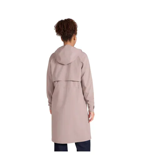 Womens/ladies Jade Long Length Waterproof Jacket Taupe Animal