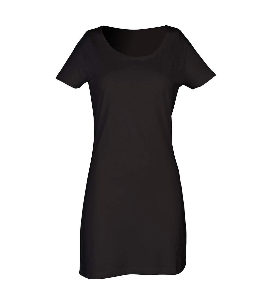 Womens/ladies t-shirt dress black Skinni Fit-1