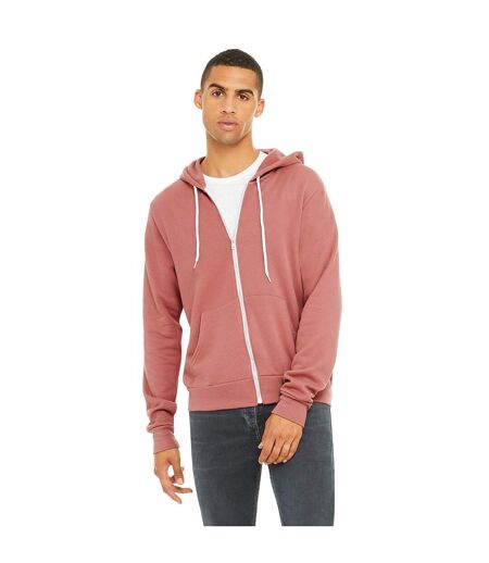 Bella + Canvas Adults Unisex Full Zip Hoodie (Mauve) - UTPC3874