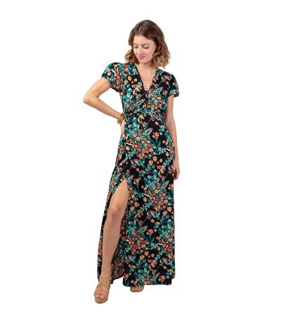 Robe longue fluide et légère MARBELLA imprimé fleuri coloré Coton Du Monde