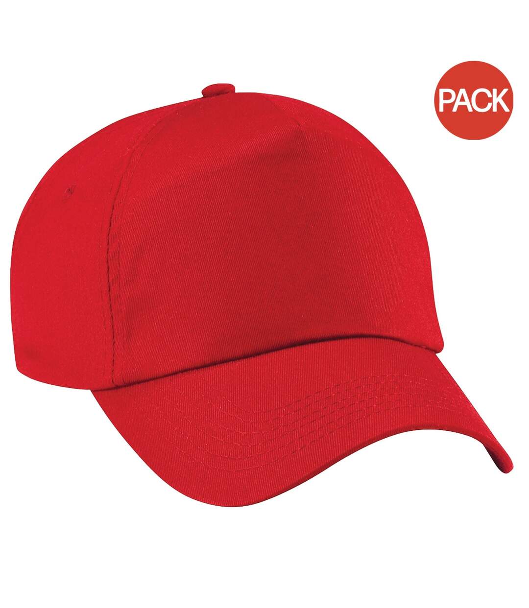 Lot de 2  casquettes de baseball adulte rouge Beechfield-1