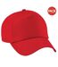 Lot de 2  casquettes de baseball adulte rouge Beechfield