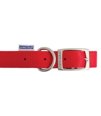 Ancol Pet Products Heritage Buckle Fasten Weatherproof Dog Collar (35-43cm (Size 4)) (Red) - UTVP980