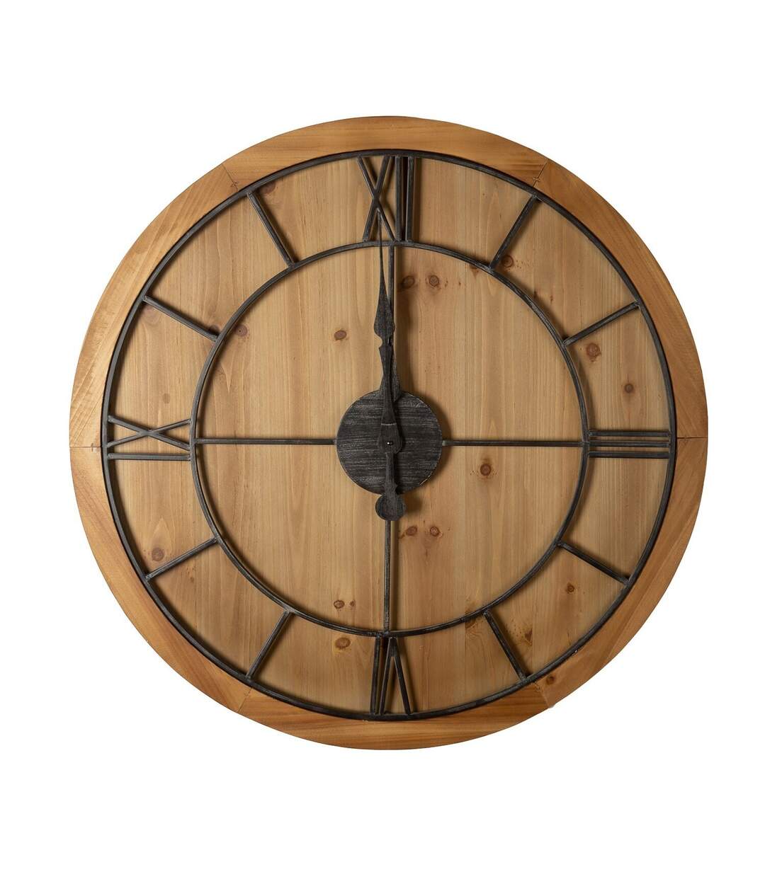 Williston wooden wall clock 90cm x 5cm x 90cm brown/black Hill Interiors-1