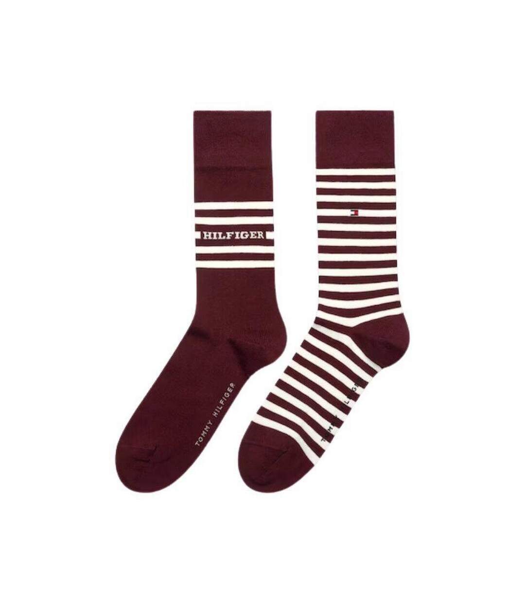 Chaussettes Motif/style Rayures Contrastées Homme Bordeaux Tommy Hilfiger-3