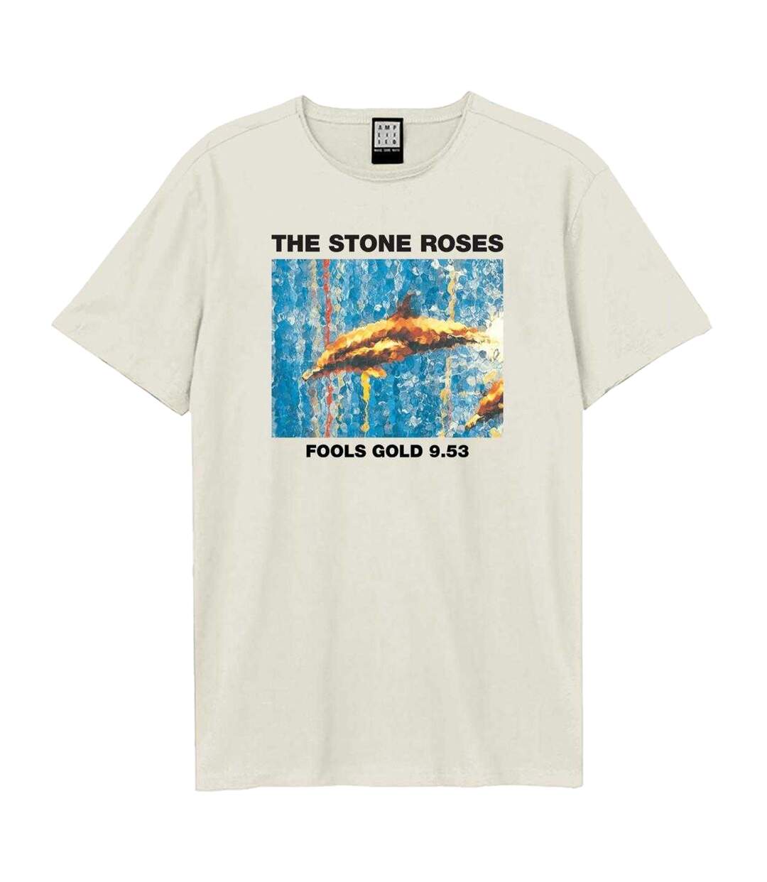 T-shirt Motif/style The Stone Roses Fools Gold Adulte Vieux Blanc Amplified-1
