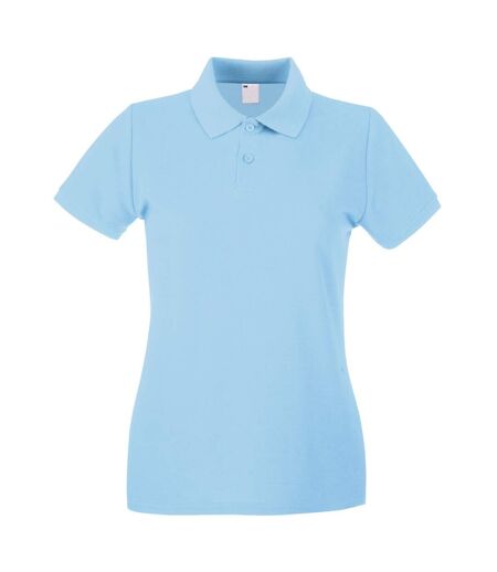 Womens/Ladies Fitted Short Sleeve Casual Polo Shirt (Light Blue) - UTBC3906