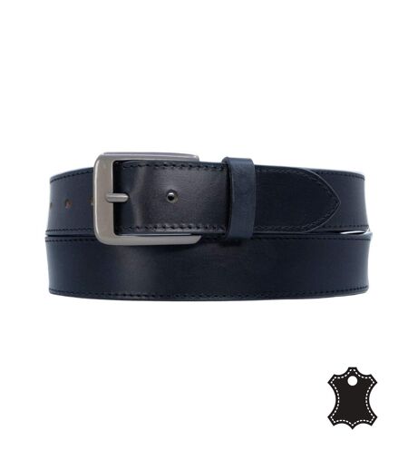Ceinture en cuir noir pour homme - élégance décontractée en vachette véritable