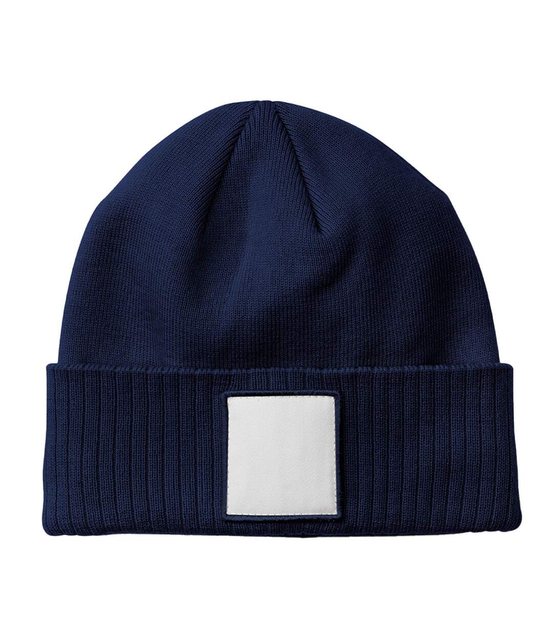 Bonnet Bleu Marine Oxford Blanc Beechfield-3