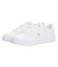 Womens/ladies Flat Court Trainers White Tommy Hilfiger-3