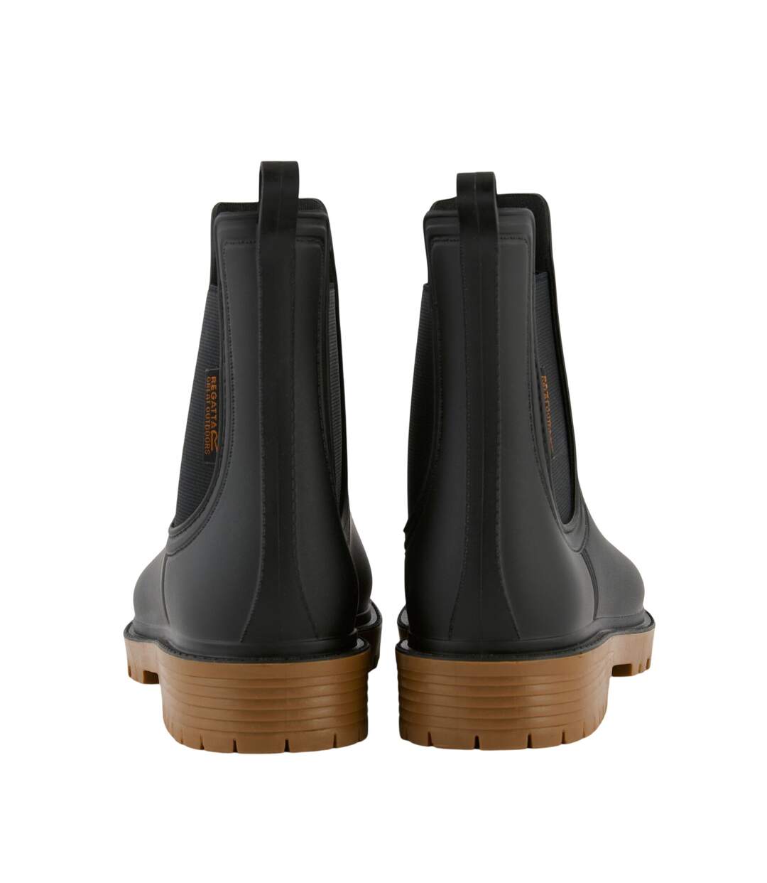 Bottes De Pluie Lady Harriett Femme Noir Mat Marron Pâle Regatta-2