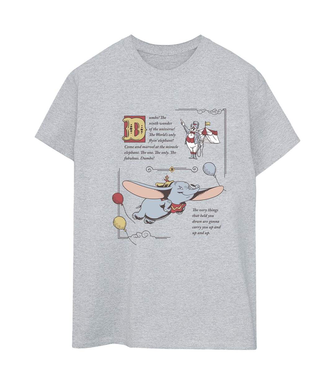 Disney - T-shirt DUMBO STORY BOOK PAGE - Femme (Gris chiné) - UTBI20431-1