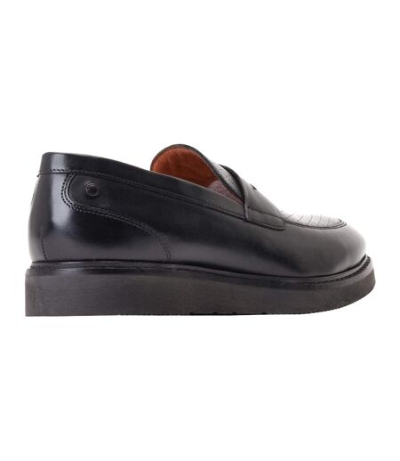 Mocassins penny sid homme noir Base London