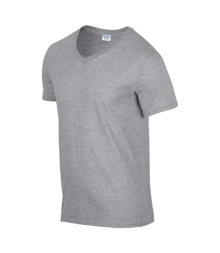 T-shirt À Manches Courtes Et Col En V Homme Gris Sport Gildan