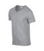 T-shirt À Manches Courtes Et Col En V Homme Gris Sport Gildan-4