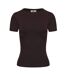 Pack Of 2  Womens/ladies Crew Neck Slim T-shirt  Chocolate White Slazenger-4