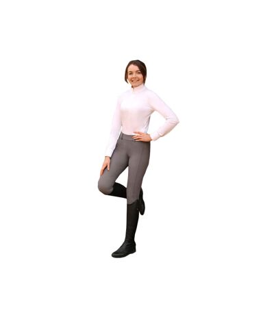 Womens/ladies Glacial Softshell Horse Riding Tights Grey Hy