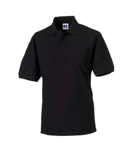 Russell Mens Polycotton Pique Hardwearing Polo Shirt (Black) - UTPC6425