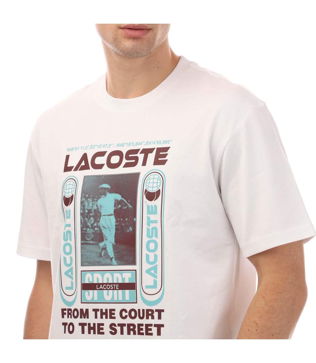 T-shirt Rene Homme Blanc Lacoste-4