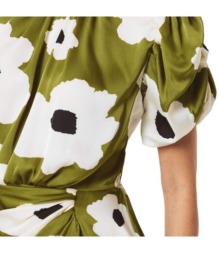 Robe Courte Soirée Motif/style Floral Femme Kaki AX Paris