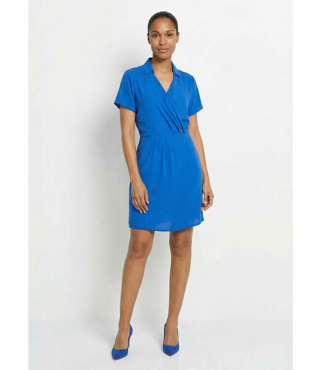 Robe col V manches courtes, Essentiel-1