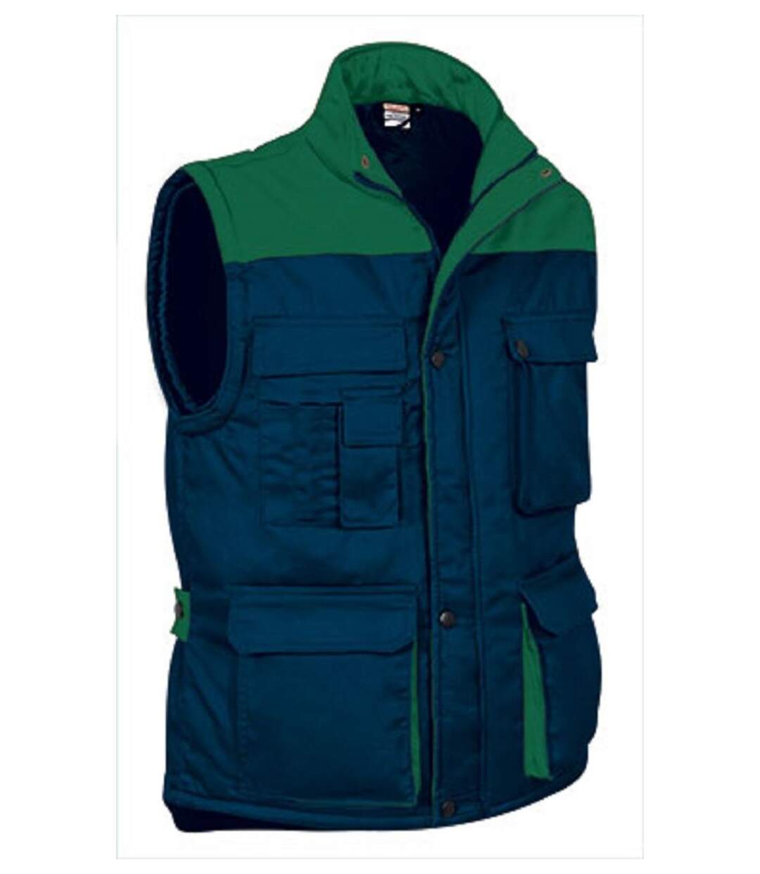 Gilet doudoune de travail sans manches - Homme - REF THUNDER - navy vert kelly-1