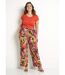Pantalon large taille semi-élastiquée imprimé-3