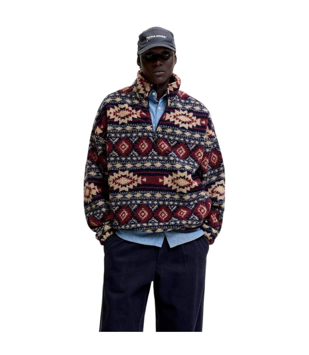 Sweat Eddie Homme Bleu Marine Foncé Jack And Jones-4