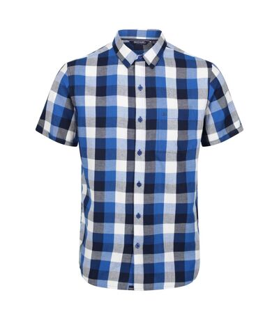 Regatta Mens Ryker Checked Short-Sleeved Shirt (Lapis Blue) - UTRG6782