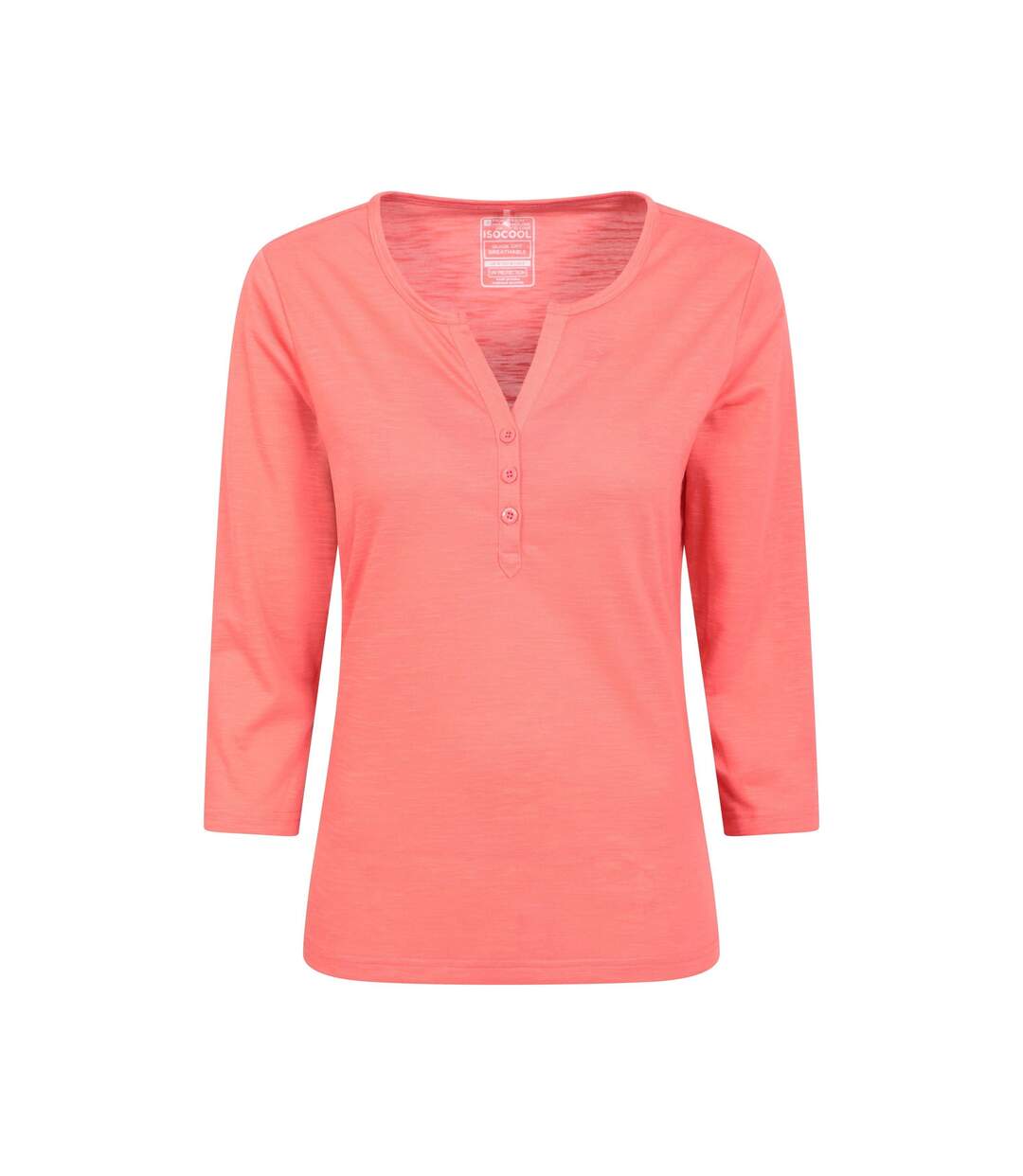 Womens/ladies paphos quick dry uv protection top coral Mountain Warehouse-1