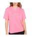 Womens/ladies Essentials Logo Boyfriend T-shirt Pop Pink Blank Essentials-1