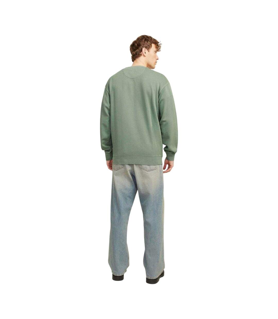 Unisex Adult Faded Drop Shoulder Sweatshirt Iceberg Green Jack And Jones-3