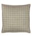 Oxford trim linen grid cushion cover 50cm x 50cm stone Yard