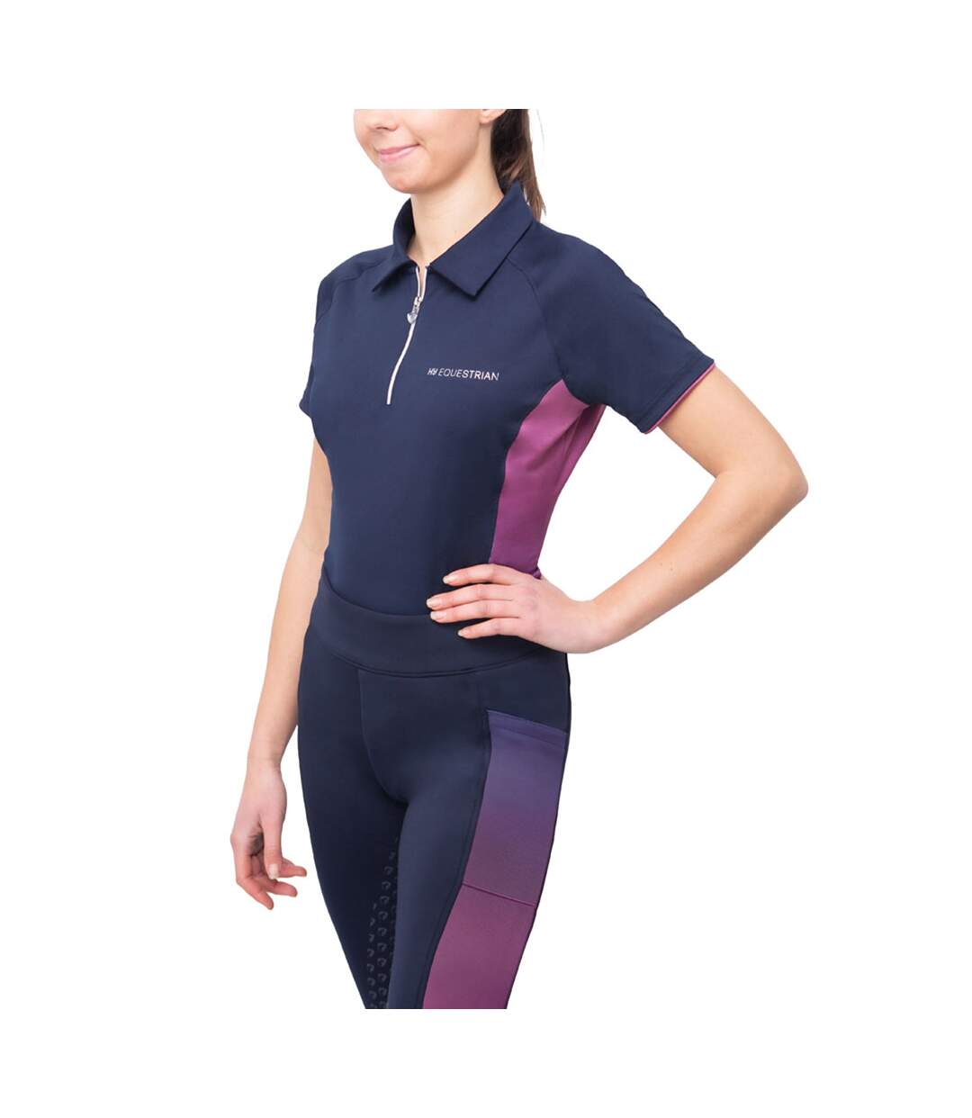 Polo synergy elevate femme bleu marine / figue Hy-1