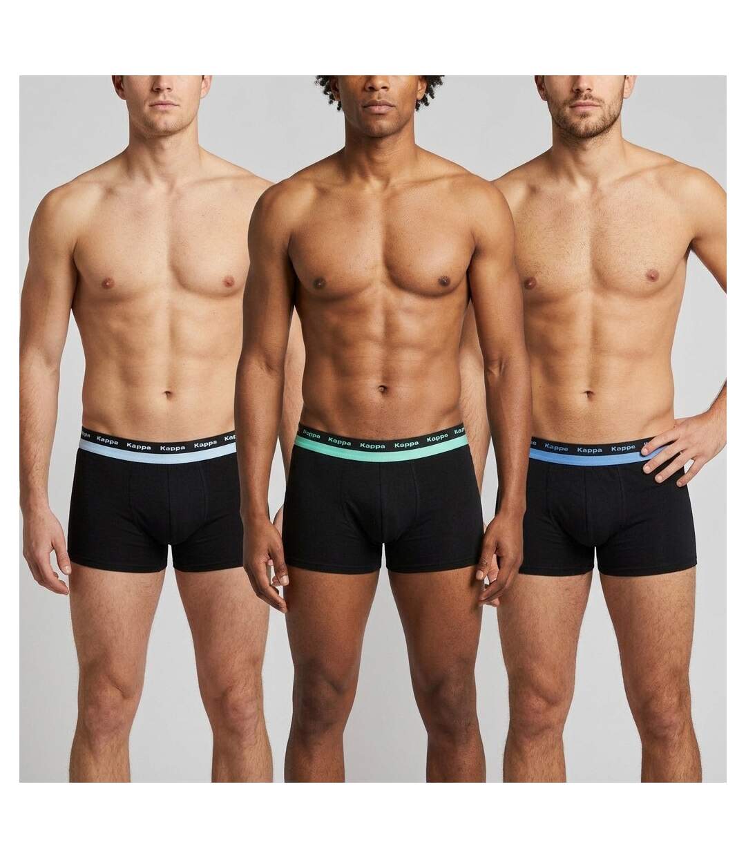 KAPPA Boxers Homme Lot de 3, Coton, Ceinture Élastique Siglée Kappa-2