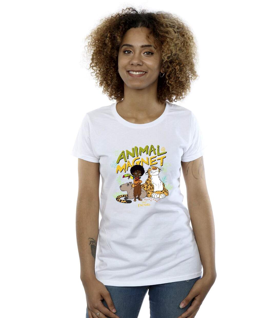 Disney - T-shirt ENCANTO ANIMAL MAGNET - Femme (Blanc) - UTBI19515-2
