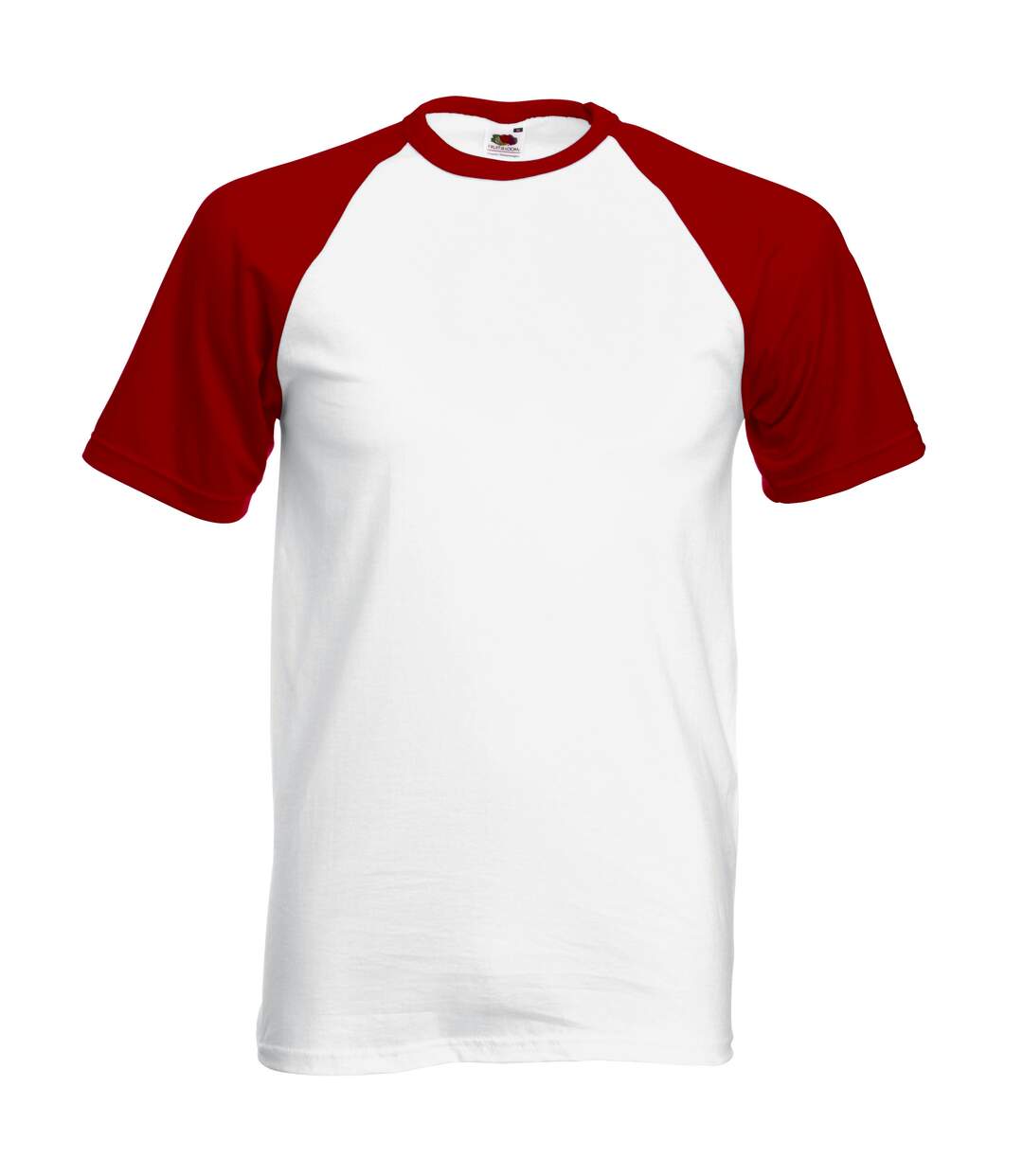 T-shirt de baseball à manches courtes  pour homme blanc/rouge Fruit of the Loom