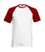 T-shirt de baseball à manches courtes Fruit Of The Loom pour homme (Blanc/Rouge) - UTBC327