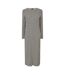 Womens/ladies Animal Print Long-sleeved Midi Dress Natural Pieces-1
