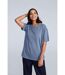 Womens/ladies leena organic cotton boxy t-shirt blue Animal-1