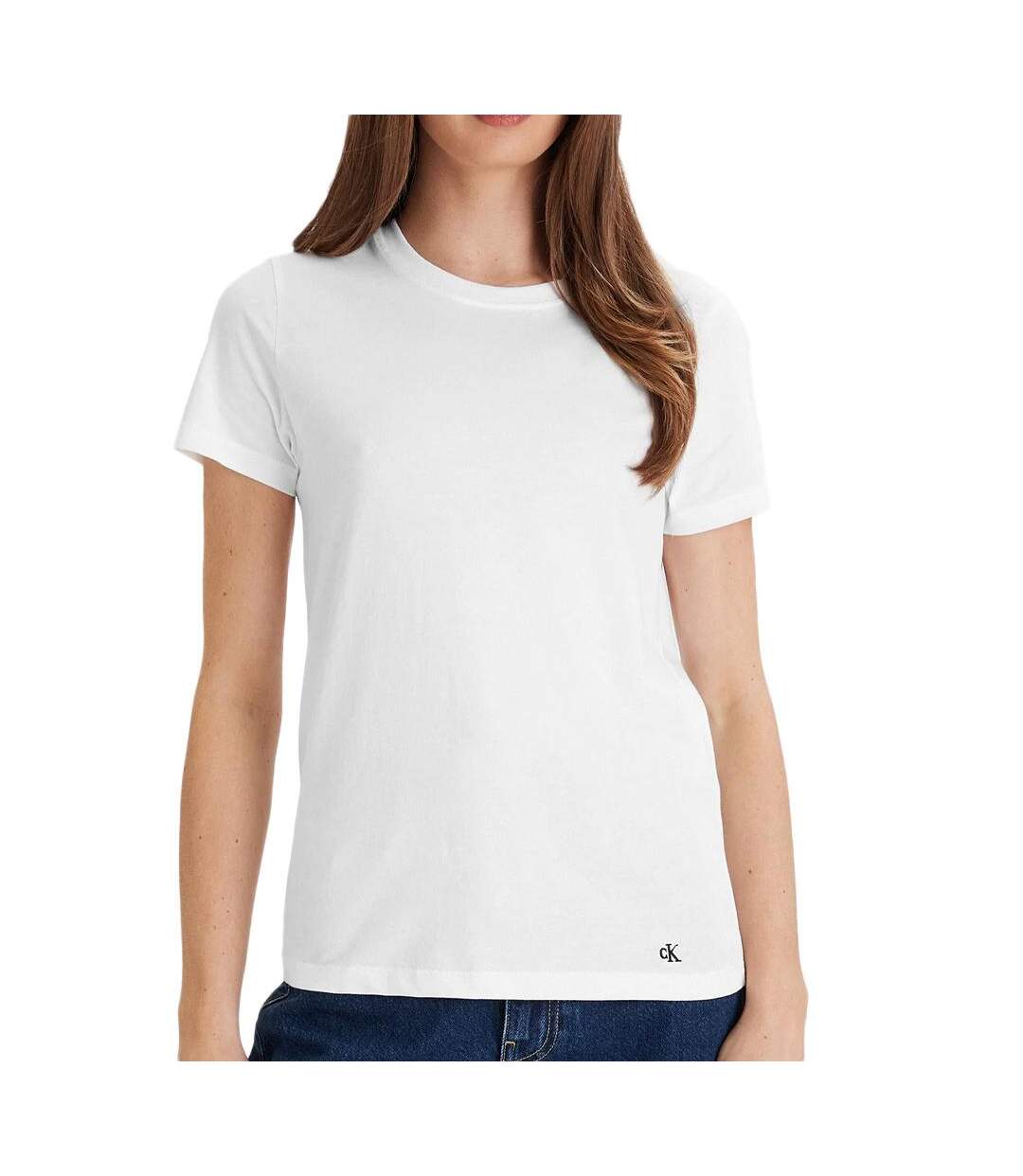 X3 t-shirt blanc mixte calvin klein jeans cotton-2