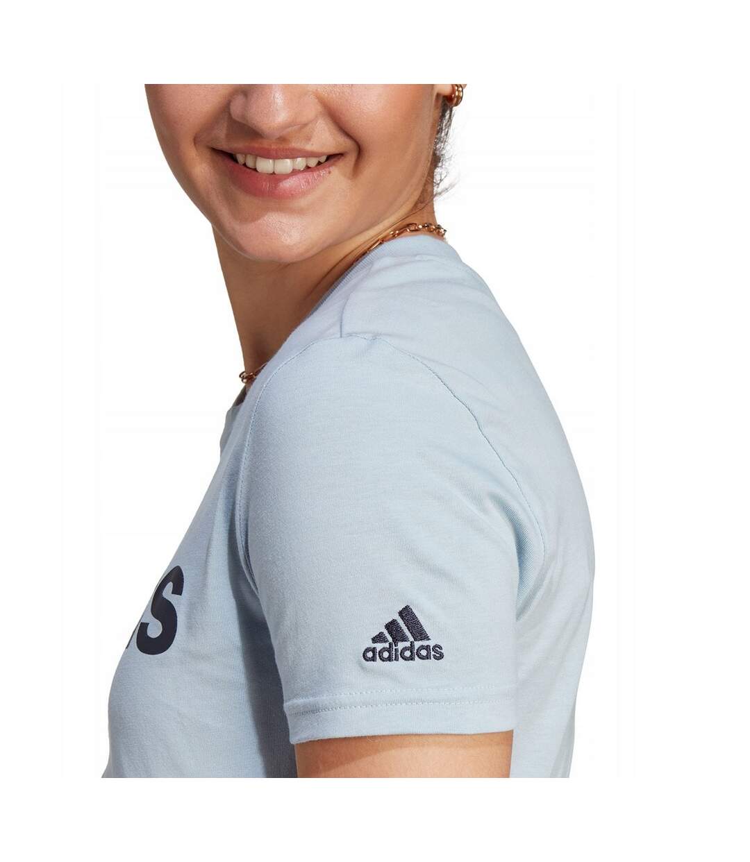 T-shirt Détente Style Logo Essentials Femme Bleu Adidas-4