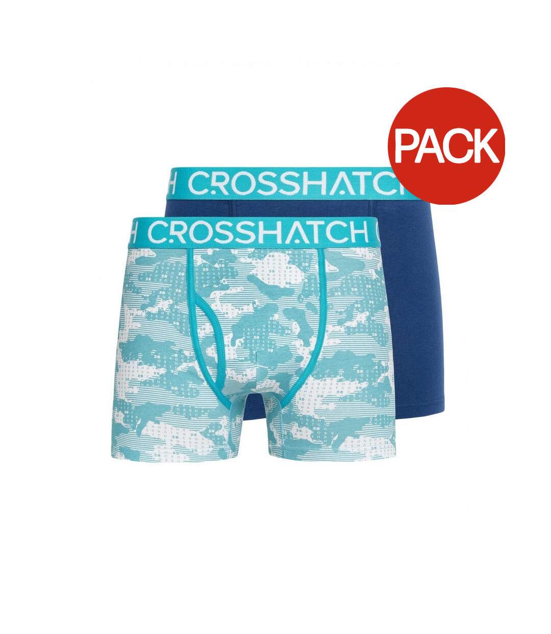 Pack of 2  Mens kamzon boxer shorts  teal Crosshatch-1