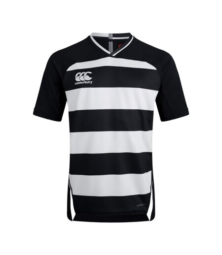 Mens Evader Hooped Vapodri Jersey Black Canterbury