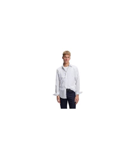 Mens Striped Regular Shirt White Boss