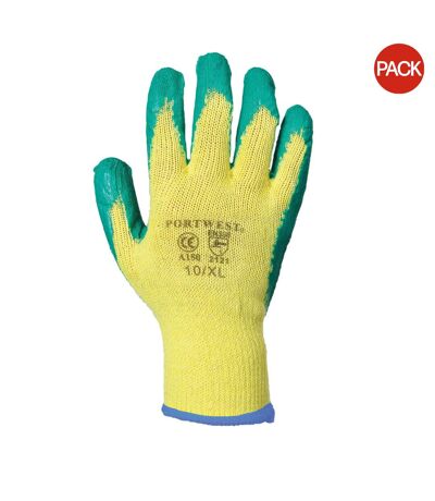 Lot de 2  Fortis grip a150 gants de travail adulte unisexe l jaune/vert Portwest