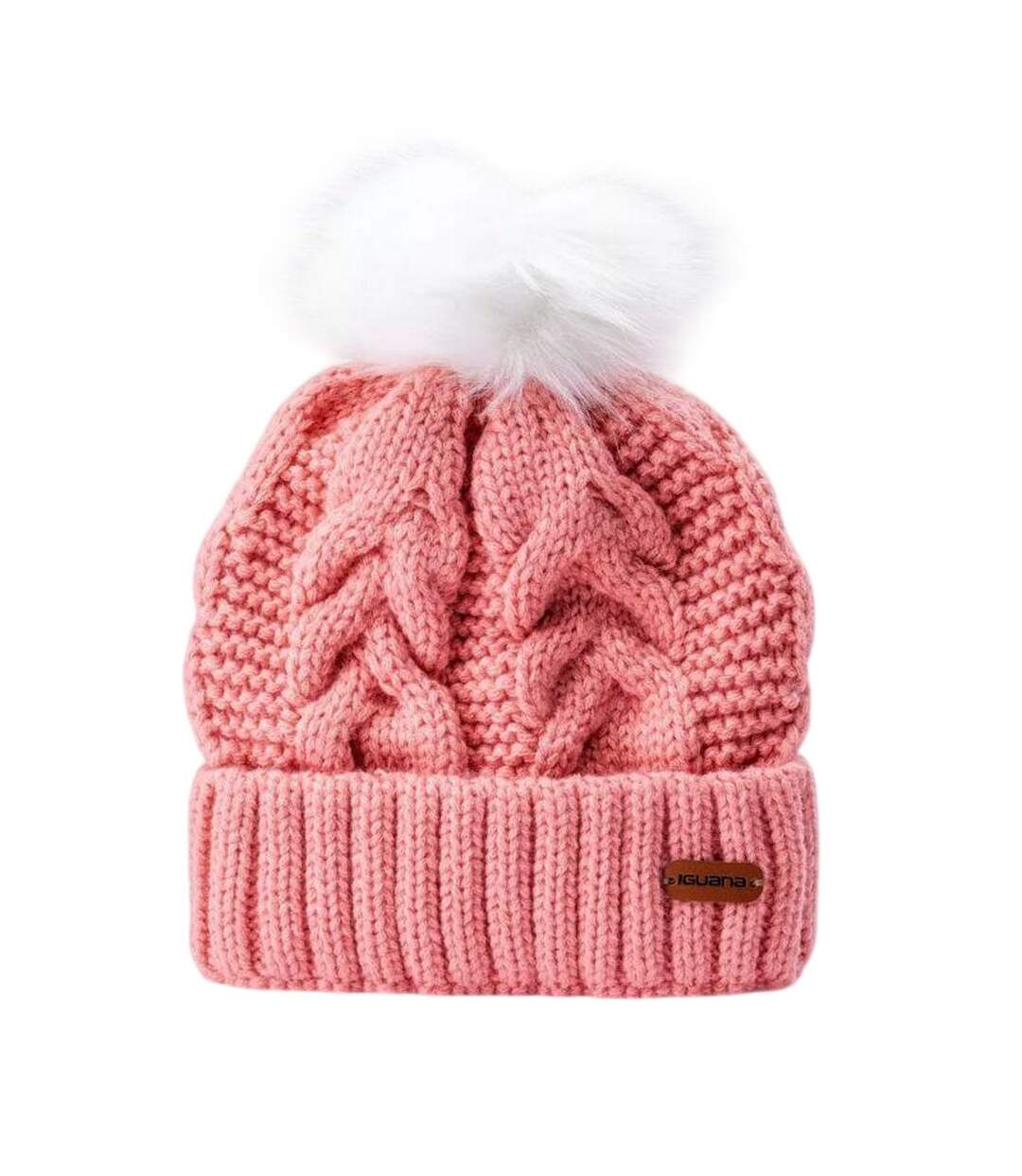 Bonnet Motif/style Pompon Edra Femme Rose Iguana-1