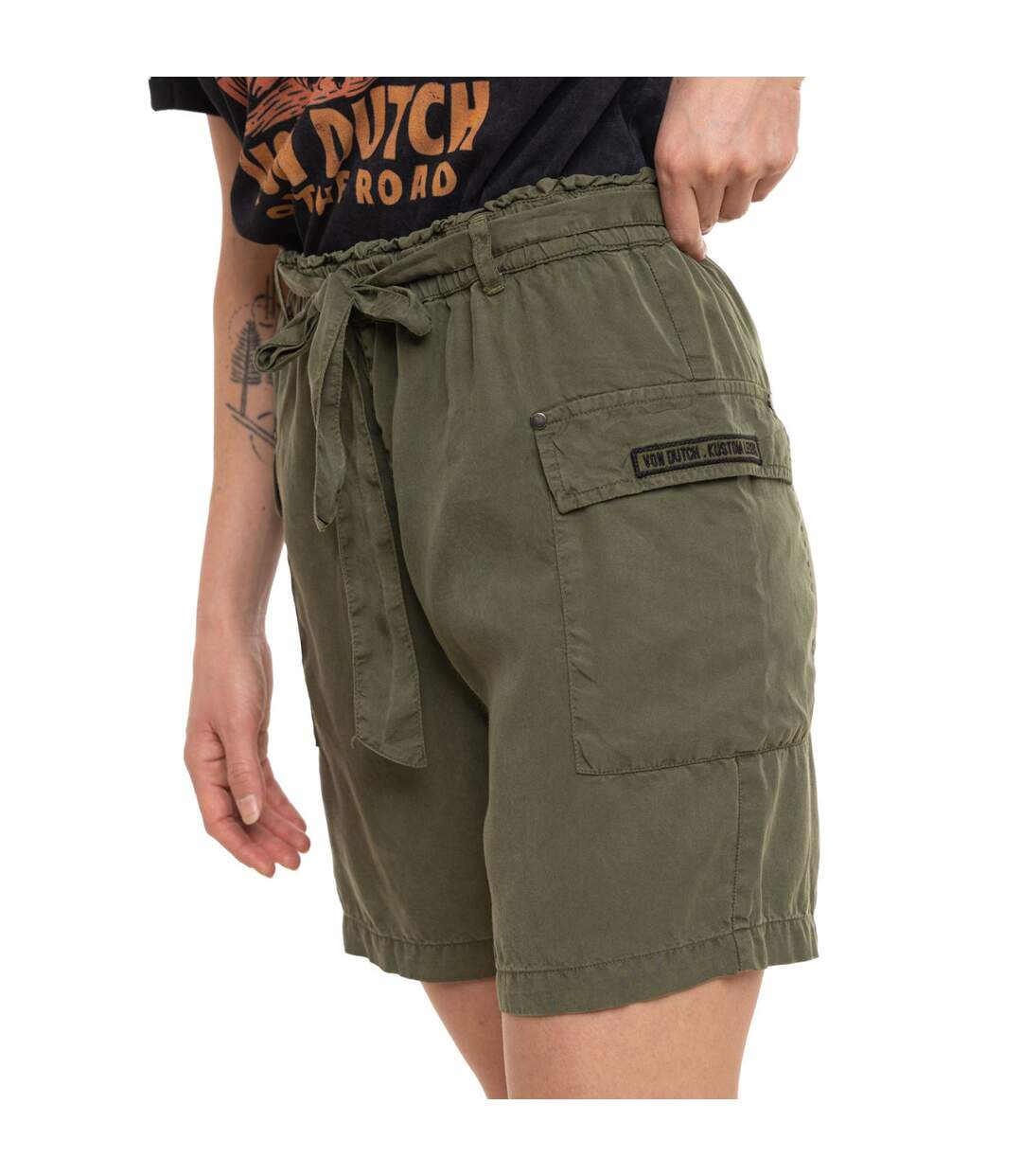 Short long fluide femme en tencel avec broderie Peppebag Vondutch-4